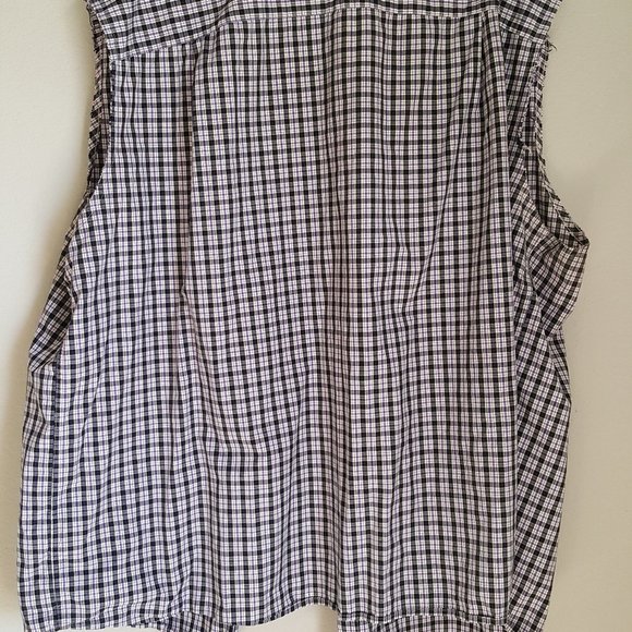 SYNERGY Men's Shirt 3XL Plaid Cut Off Sleeves - Picture 4 of 6